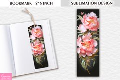 Big Peonies Bookmark Sublimation |Vintage Floral Printable Product Image 1
