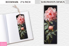 Peony Bookmark Sublimation Design|Vintage Floral Printable Product Image 1