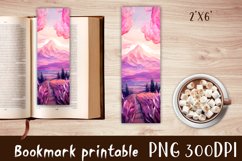 Watercolour Beautiful Purple Landscape Bookmarks Sublimation Product Image 1