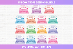 Book Tropes SVG Bundle, bookish png Files Product Image 1