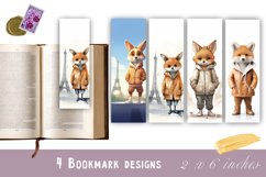 Watercolor fox| Vintage Paris Bookmark Sublimation PNG Product Image 1