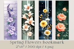 Spring Flowers Bookmarks Set, 4 png Product Image 1