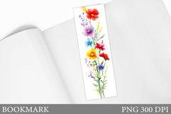 Flowers Bookmark Design. Wildflowers Bookmark Sublimation Product Image 1