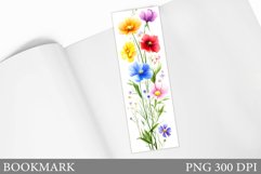 Flowers Bookmark Sublimation. Wildflowers Bookmark Design Product Image 1