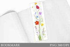 Flowers Bookmark Design. Wildflowers Bookmark Sublimation Product Image 1