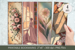 Vintage elegant 1890s shabby chic. Printable book bookmarks Product Image 1