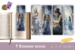 Valentines day girl bookmark printable | Retro woman Product Image 1
