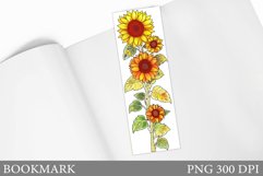 Sunflowers Bookmark Design. Flowers Bookmark Sublimation Product Image 1