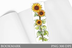 Sunflowers Bookmark Design. Flowers Bookmark Sublimation Product Image 1