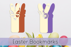 Easter bookmarks with bunny ears and butterfly svg layered Product Image 3