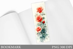 Roses Bookmark Design. Flowers Bookmark Sublimation Product Image 1
