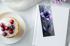 Navy Blue Flowers Bookmark, 4 png Product Image 2