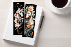 Fantasy Floral Unicorn Bookmark, 4 png Product Image 3