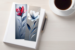 Navy Blue Flowers Bookmark, 4 png Product Image 3