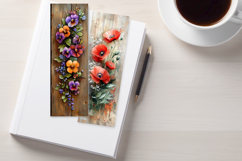Spring Oil Painted Flowers Bookmark, 4 png Product Image 3
