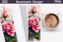 Bookmark Book Lover Printable | Bookmark Roses Sublimation Product Image 1