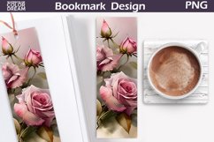 Bookmark Book Lover Printable | Bookmark Roses Sublimation Product Image 1