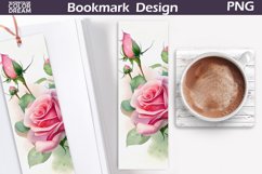 Bookmark Book Lover Printable | Bookmark Roses Sublimation Product Image 1
