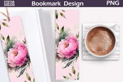 Bookmark Book Lover Printable | Bookmark Peonies Sublimation Product Image 1