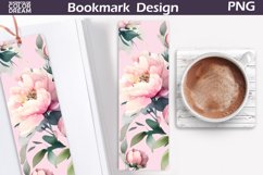 Bookmark Book Lover Printable | Bookmark Peonies Sublimation Product Image 1