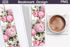Bookmark Book Lover Printable | Bookmark Peonies Sublimation Product Image 1