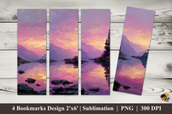 Calm Twilight Bookmarks Sublimation Design Product Image 1