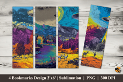 Fantasy UFO Bookmarks Sublimation Design Product Image 1
