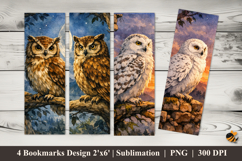 Twilight Perch Bookmarks Sublimation Design Product Image 1