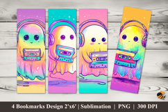 Ghost Listening to Music Bookmarks Sublimation Design Product Image 1