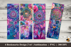 Dreamcatcher Flower Bookmarks Sublimation Design Product Image 1