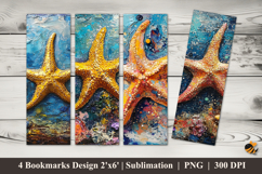 Abstract Starfish Bookmarks Sublimation Design Product Image 1