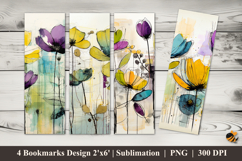 Floral Lines Bookmarks Sublimation Design Product Image 1