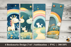 Animal Joy Bookmarks Sublimation Design Product Image 1