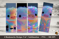 Sparkling Cow Bookmarks Sublimation Design Product Image 1