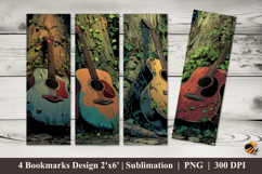 Abandoned Guitar Bookmarks Sublimation Design Product Image 1
