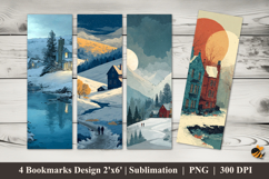 Winter Aesthetic Bookmarks Sublimation Design Product Image 1