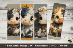 Funny Spotted Cows Bookmarks Sublimation Design Product Image 1