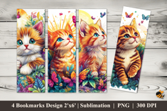 Funny Baby Cat Bookmarks Sublimation Design Product Image 1