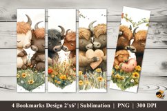 Love Cow Bookmarks Sublimation Design Product Image 1