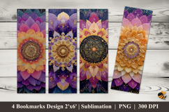 Geometry Flower Bookmarks Sublimation Design Product Image 1