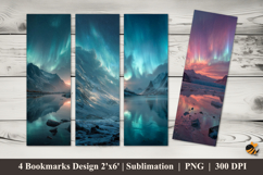 Sky Glacier Glow Bookmarks Sublimation Design Product Image 1