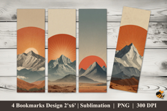 Golden Sun Ridge Bookmarks Sublimation Design Product Image 1