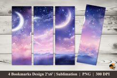 Dreamy Celestial Bookmarks Sublimation Design Product Image 1