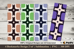 Retro Grid Bookmarks Sublimation Design Product Image 1
