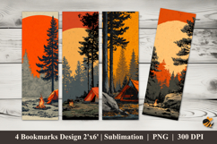 Cool Camping Bookmarks Sublimation Design Product Image 1