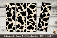 Creamy Cow Pattern Bookmarks Sublimation Design Product Image 1