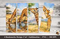 Giraffe Life Bookmarks Sublimation Design Product Image 1