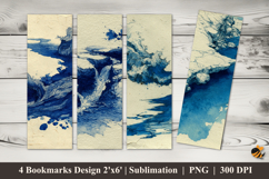 Ink Rhythm Waves Bookmarks Sublimation Design Product Image 1