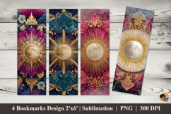 Celestial Mandala Bookmarks Sublimation Design Product Image 1