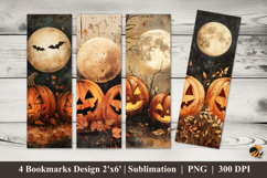 Pumpkin Fantasy Bookmarks Sublimation Design Product Image 1